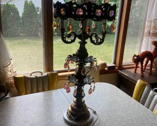 Hollywood regency prism table lamp