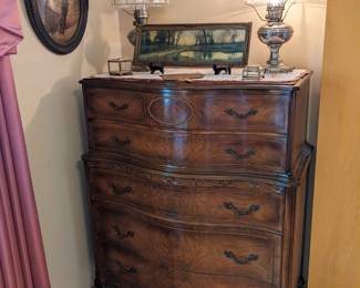 This dresser measures 3' 2" X 4' 2" X 1' 8" deep.