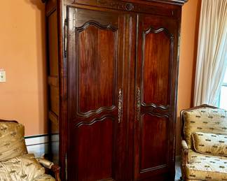 Antique Country French Armoire with Fitted Drawers