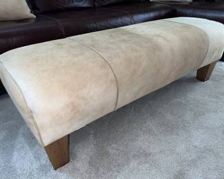 Cow Hide(?) Bench Ottoman