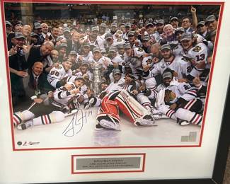 Autographed Blackhawks Championship