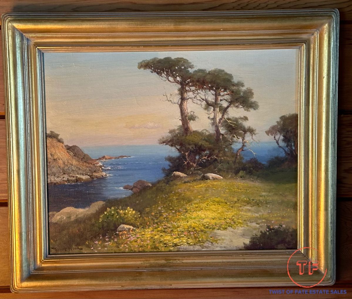 Original ROBERT WOOD (1889 - 1979) Oil on Canvas "Floral Path" (25" x 21")