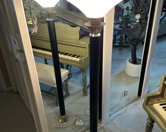 BAUER Hollywood Regency Lucite Torchiere Postmodern Floor Lamp