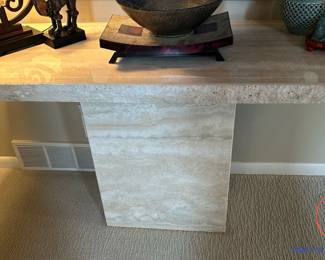 Italian Travertine Natural Edge Console Table