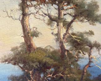 Original ROBERT WOOD (1889 - 1979) Oil on Canvas "Floral Path" (25" x 21")