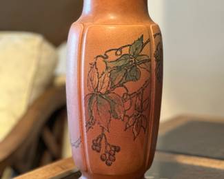 1926 ROOKWOOD POTTERY Artist Signed Margaret Helen McDonald (MHM) Art Pottery 12" Decorated Matt Vase