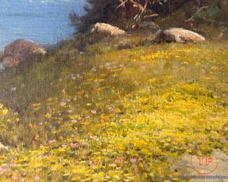 Original ROBERT WOOD (1889 - 1979) Oil on Canvas "Floral Path" (25" x 21")