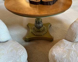 Hollywood Regency Style Round Side Table