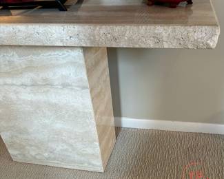 Italian Travertine Natural Edge Console Table