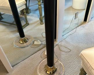BAUER Hollywood Regency Lucite Torchiere Postmodern Floor Lamp
