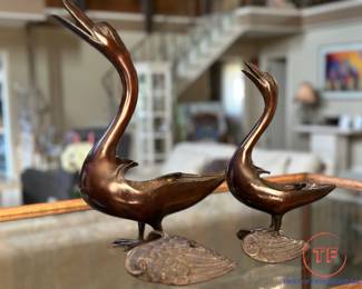 Chinese Bronze Geese Incense Burners