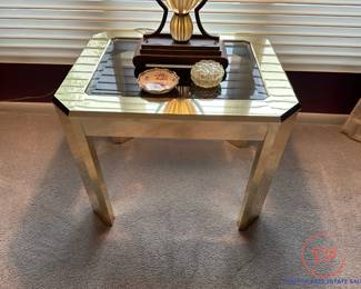 Hollywood Regency Brass Side Table