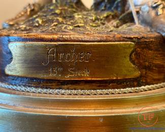 Vintage MARBRO Figural Lamp of Archer (after EMILE LOUIS PICAULT) with Original Shade