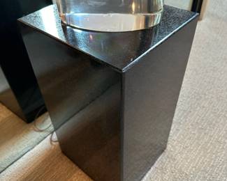 LORENDANO ROSIN (Italy 1936 - 1991) MURANO Art Glass Seated Figural Sculpture on Lighted Pedestal