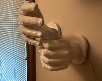 Vintage Ceramic Hands Light Fixture 