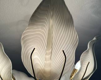 1970's MURANO Glass 5 Leaf Chandelier