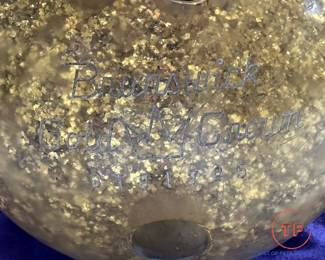 1960's BRUNSWICK GOLD CROWN Gold Leaf Bowling Ball with Dust Cover and Bag