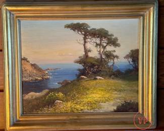 Original ROBERT WOOD (1889 - 1979) Oil on Canvas "Floral Path" (25" x 21")