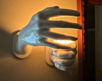 Vintage Ceramic Hands Light Fixture 