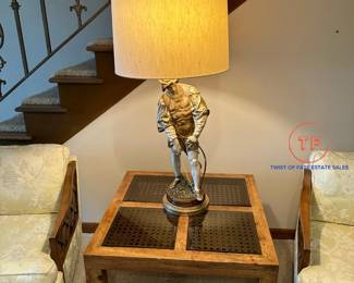 Vintage MARBRO Figural Lamp of Archer (after EMILE LOUIS PICAULT) with Original Shade