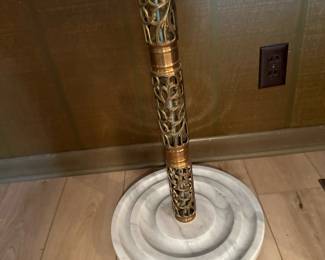 Art Deco Pool Que Holder and Ashtray with Marble and Brass Stand