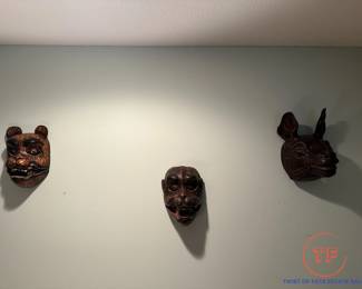 Hand Carved Tibetan Mahakala Ceremonial Masks