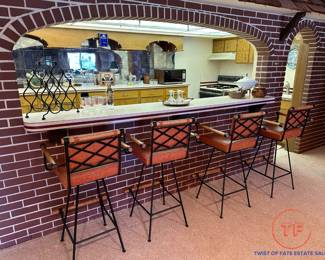 1960's Barstools by Inca Products in the Style of CLEO BALDON