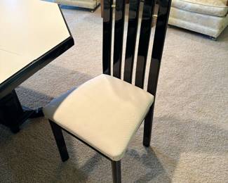 Vintage Italian Black Lacquer Dining Room Set