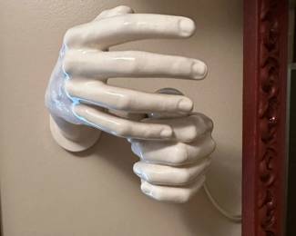 Vintage Ceramic Hands Light Fixture 