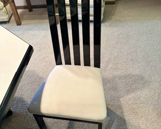 Vintage Italian Black Lacquer Dining Room Set