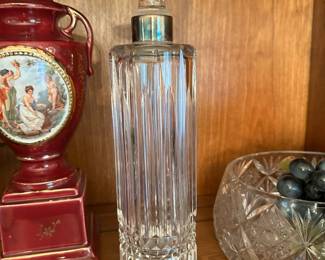 German Crystal Carafe with Sterling Silver Cuff