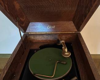 Antique EDISON C-19 Diamond Disc Phonograph in Mahogany Cabinet