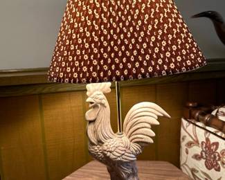 Vintage Ceramic Rooster Table Lamp