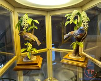 Pair DOROTHY DOUGHTY Lazuli Bunting Male and Female Figurines