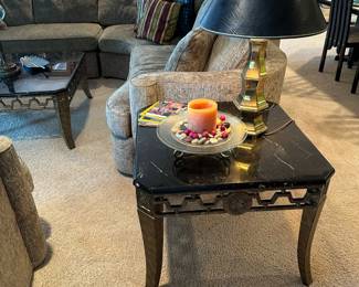 Marble Topped Square Side Table