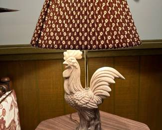 Vintage Ceramic Rooster Table Lamp