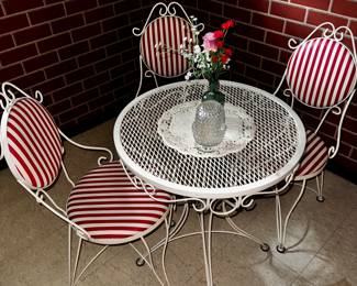 Parlor chairs + wrot iron table... 2 sets!!!