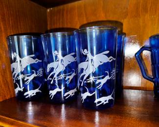 Hazel Atlas Cobalt blue Fox hunt 