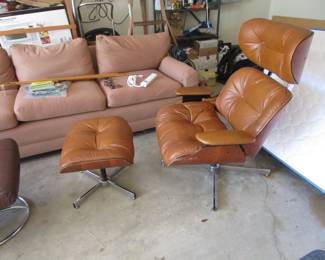 Selig Mid Century Lounge Chair with ottoman