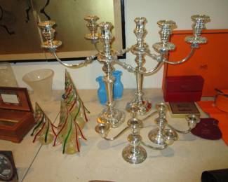 Sterling candelabra's including Wallace Rose Point