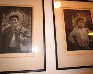 Wall of b/w vintage framed original photos