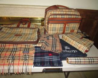 Burberry luggage, scarves and more