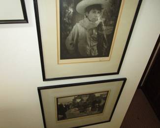 Wall of b/w vintage framed original photos