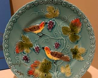 Made in Germany - Majolica Bird plate - Black  Forest 