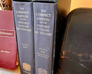 The compact edition of Oxford, English dictionary with magnifying  glass