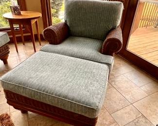 Lexington Rattan couch w/matching chair and ottoman
