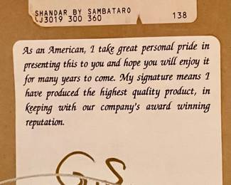 Shandar by Sambataro signed copy