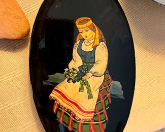 Vtg. Lacquer Hand painted Russian trinket boxes