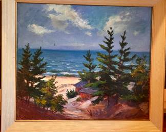 Michael Sileikis signed landscape oil painting - Dunes 