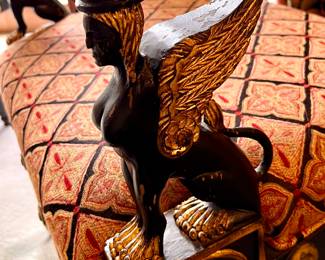 1 of 4 Matching Empire chairs w/Female Griffin on each arm